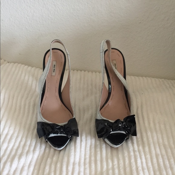 miu miu black and white bow heels - Picture 2 of 12